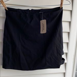 NWT Black mini skirt with side detailing